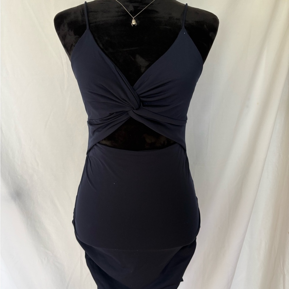 Elegant Black Twist-Front Dress